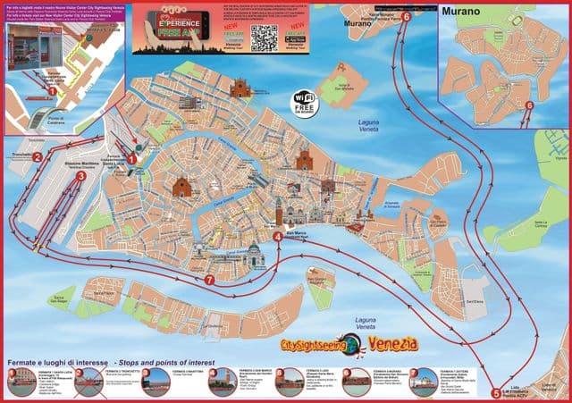 威尼斯跳上跳下巴士旅游地图